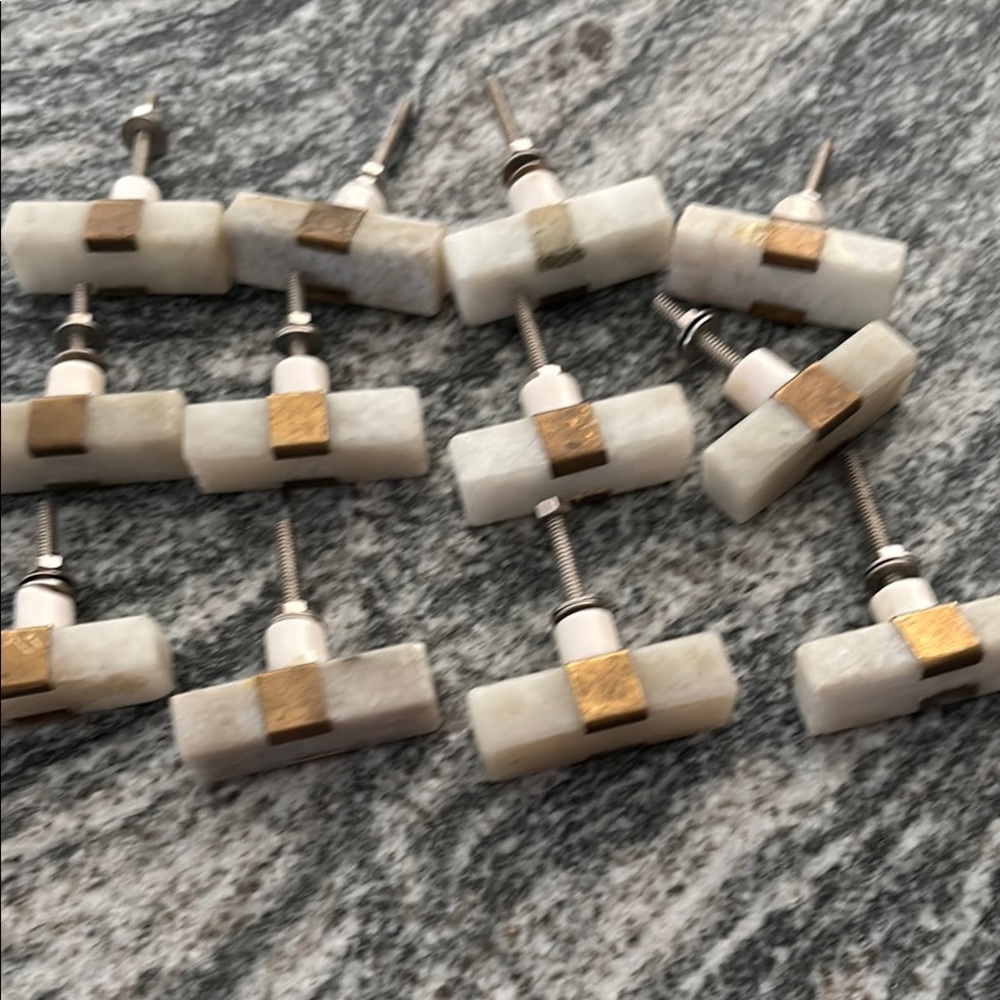 Elegant White and Gold Cabinet Knobs